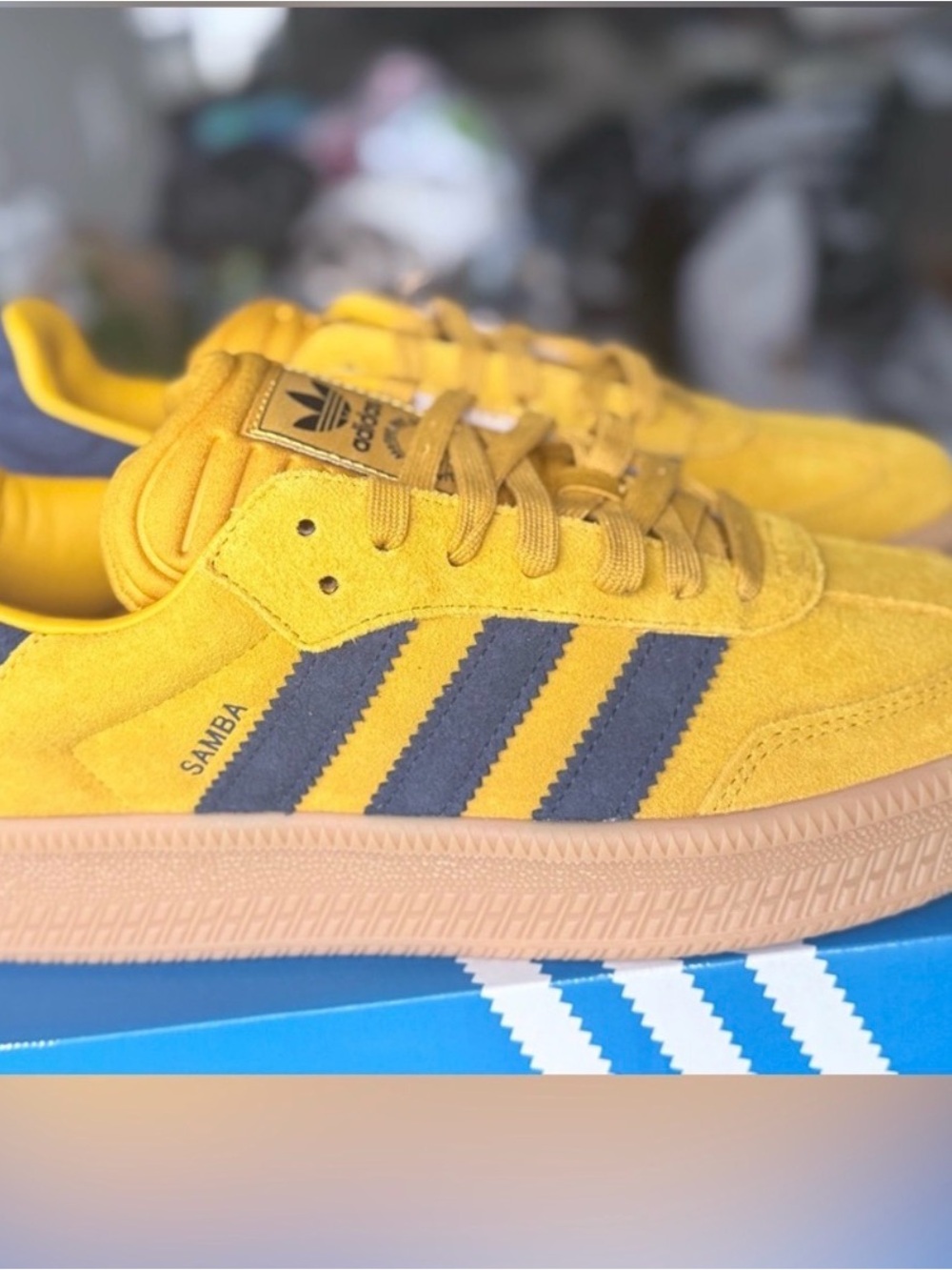 Adidas Originals Samba XLG - Mens Bold Gold/Night Indigo/Warn Vanilla Size 8.5M